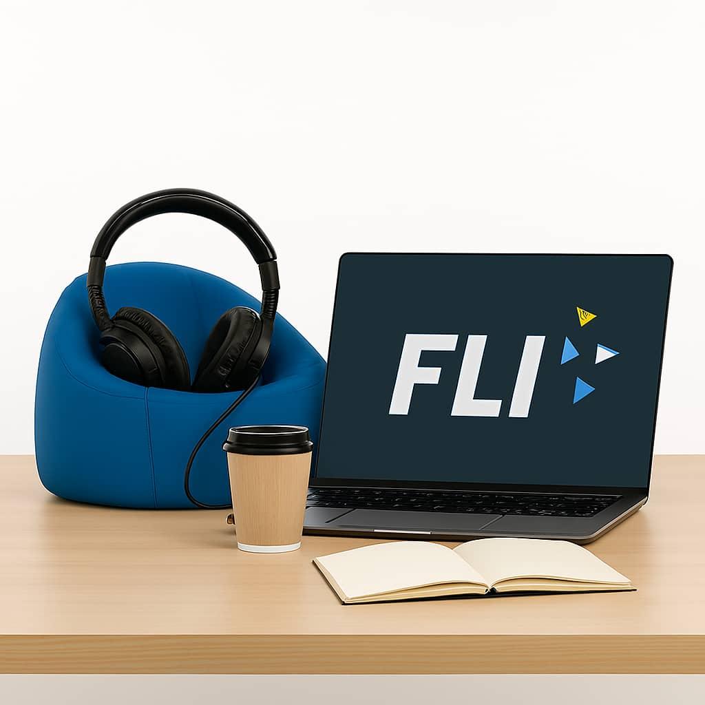 Institute building and students